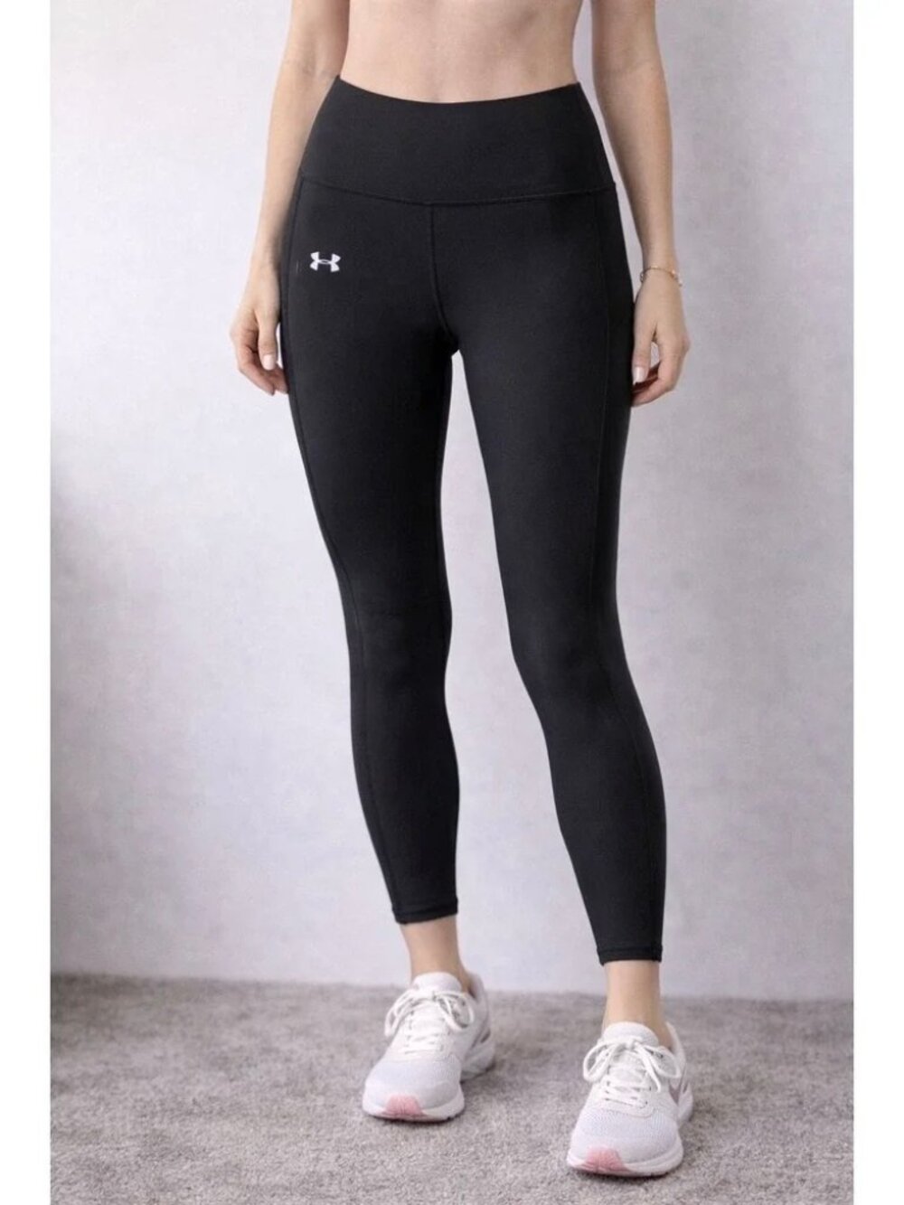 Under Armour HeatGear Compression Leggings Black Pockets Activewear, Size Small